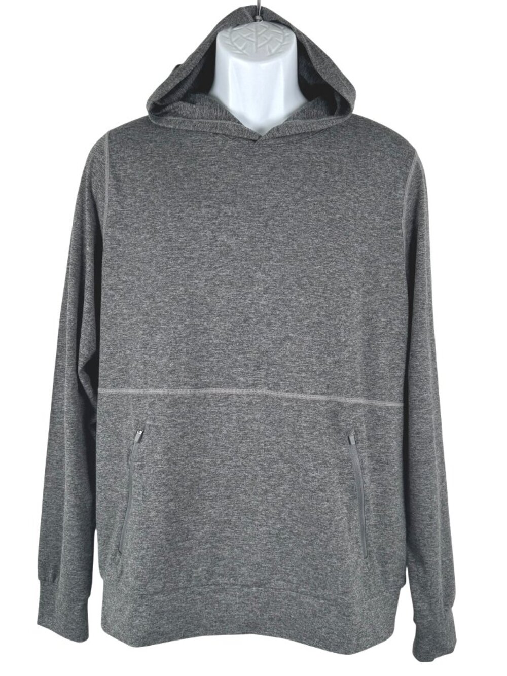 Quince Flowknit Performance Hoodie Mens Medium Heather Gray Stretch TP-3940